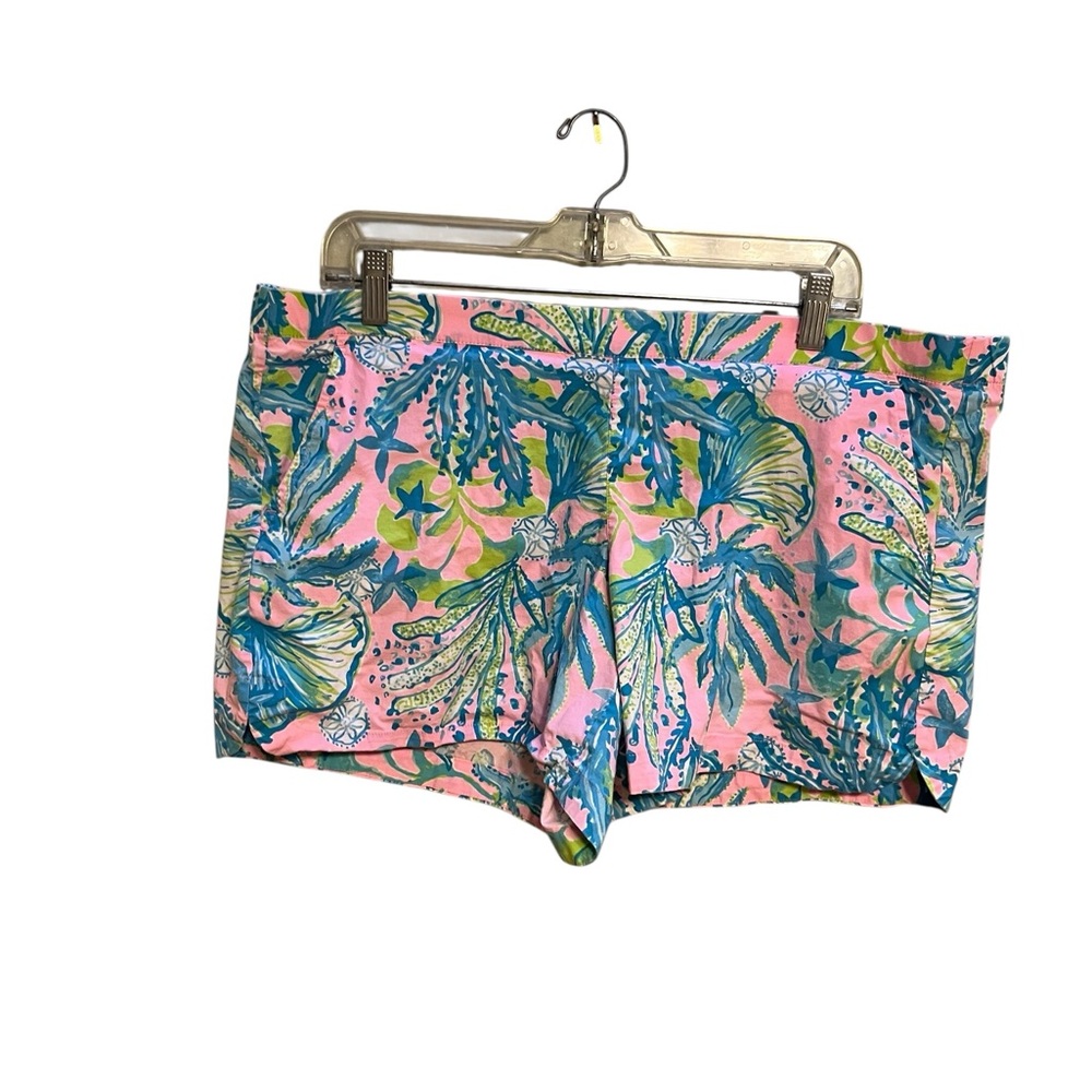 Lilly Pulitzer Pink and Blue Tropical Shorts size XL - Picture 4 of 7